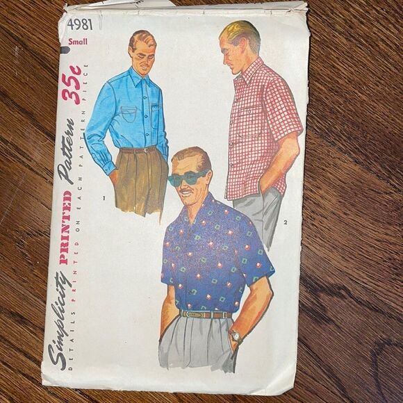 Vtg 1954 Simplicity men’s shirt pattern - Picture 1 of 4